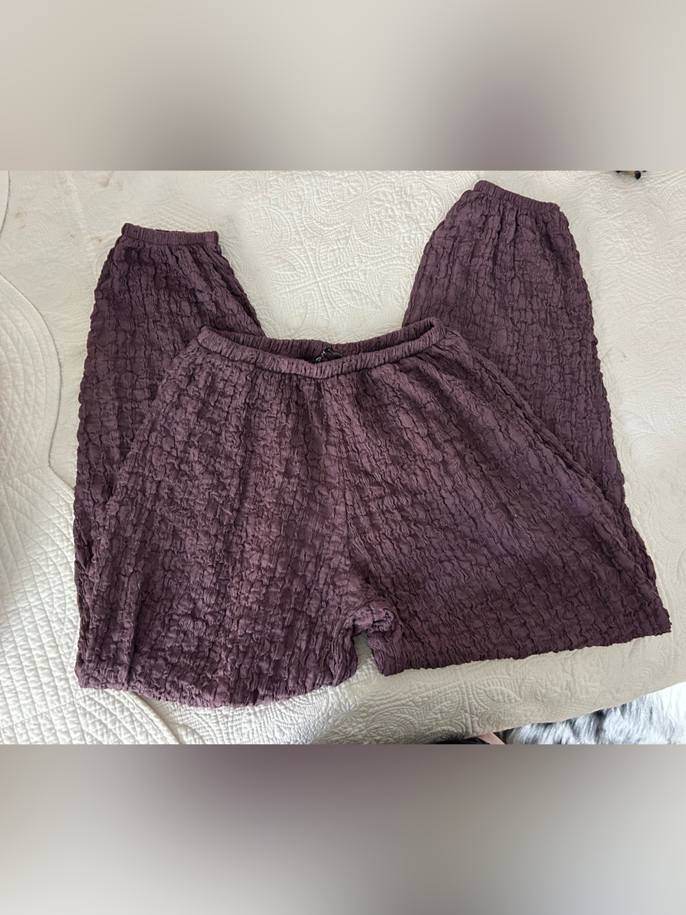 NWOT Zara Purple Textured Balloon Pants - Picture 1 of 3